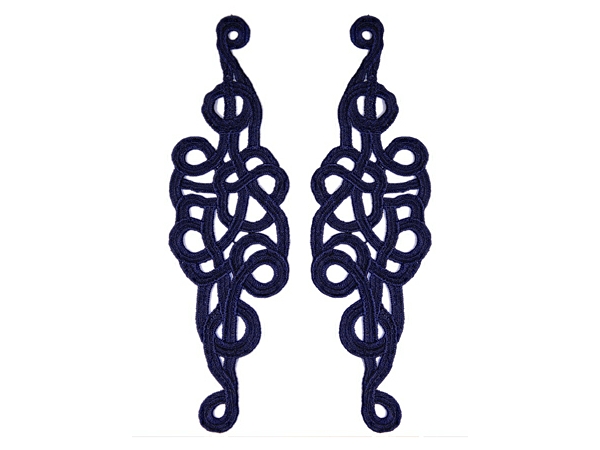 Guipure Motifs - Clarissa (245mm x 70mm) - Navy