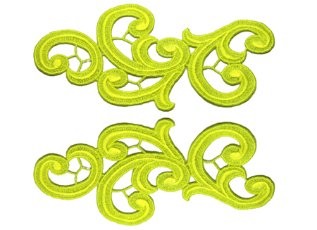 Guipure Motifs - Emma (170mm x 85mm) - Tropic Lime