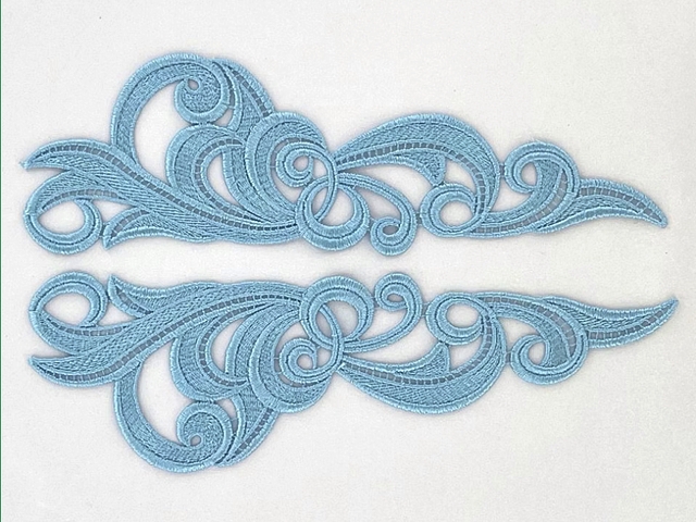 Hero Guipure Motifs  (24x7cm) - Pale Blue
