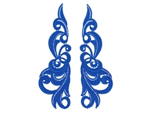 Hero Guipure Motifs  (24x7cm) - Cobalt.