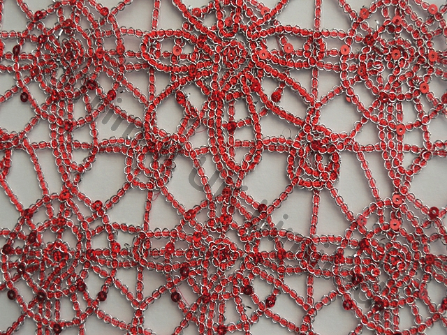 Sequin Crochet  Non Stretch Lace  was £12 now - Flamenco Red