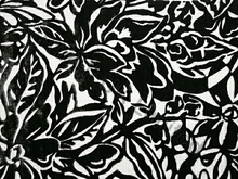 Black Florial  Devoire Velvet (none stretch) - Black