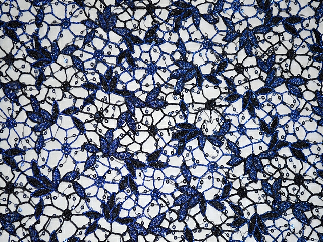 Amy Guipure sequin lace - Black/metallic Royal