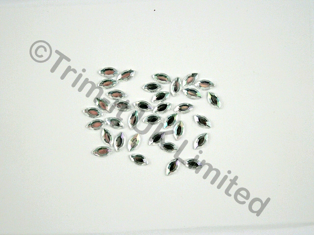 Navette 10x5mm AB Acrylic Stone - Crystal AB