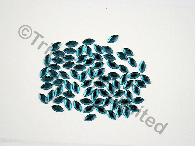 Navette 10x5mm Acrylic stones - Blue Zircon