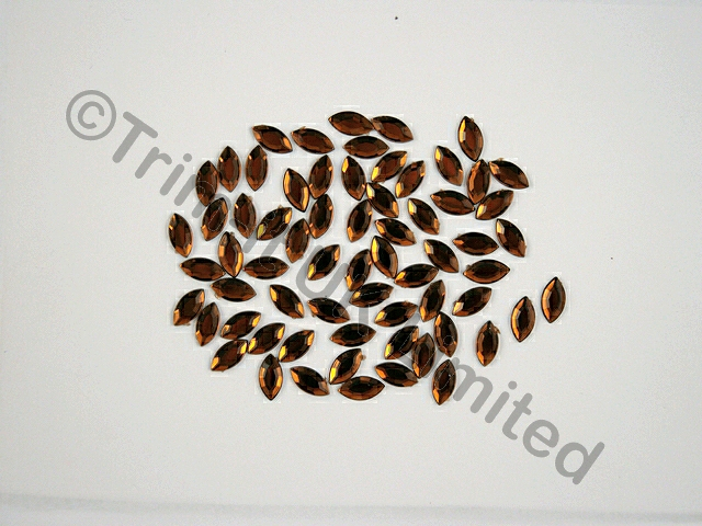 Navette 10x5mm Acrylic stones - Smoked Topaz