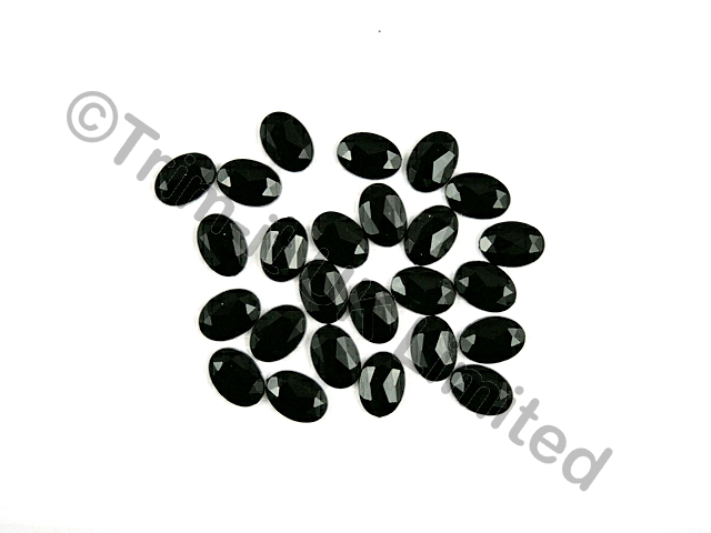 Oval 14x10mm Acrylic stones - Jet