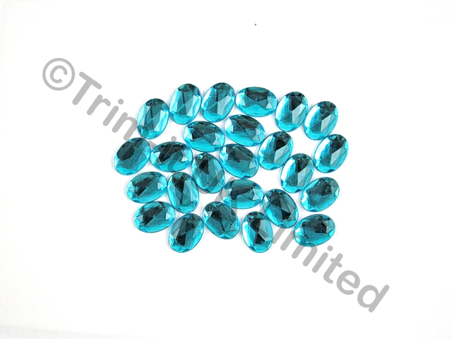 Oval 14x10mm Acrylic stones - Light Turquoise