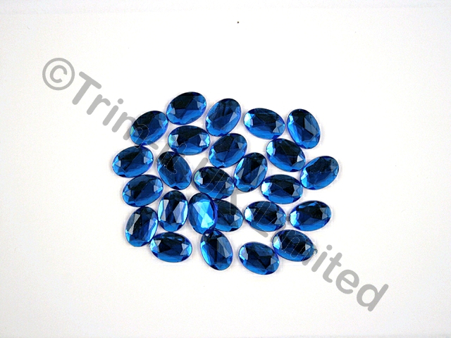 Oval 14x10mm Acrylic stones - Sapphire.