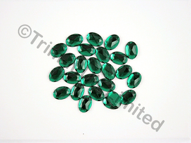 Oval 14x10mm Acrylic stones - Emerald