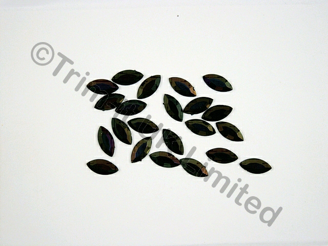 Navette 15x7mm AB Acrylic Stone - Jet AB
