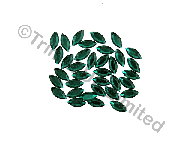  Navette 15x7mm Acrylic stone - Emerald
