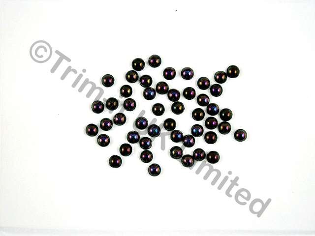 6mm(Cabochon) Half Pearls-500pcs. - Jet AB