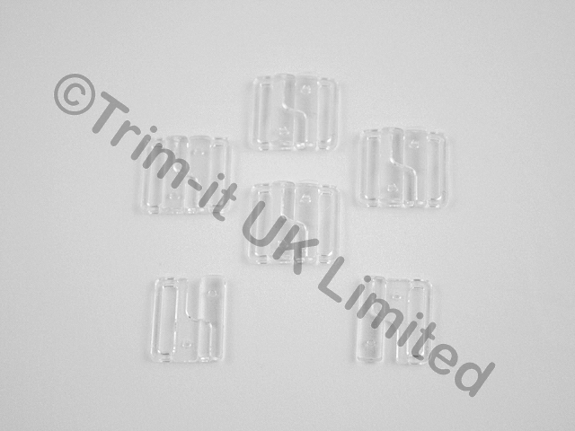 Clear straight Bikini Clips 25mm slot (5sets) - Clear
