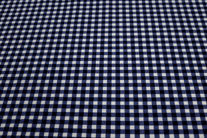 Clearance Print Cotton Lycra(Design 733)5mm check - Colour As Seen