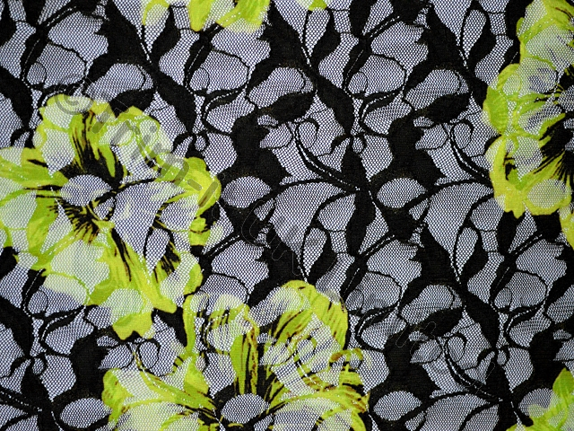 Coral Rose Stretch Lace SPECIAL OFFER WAS 45 - Tropic Lime/Black