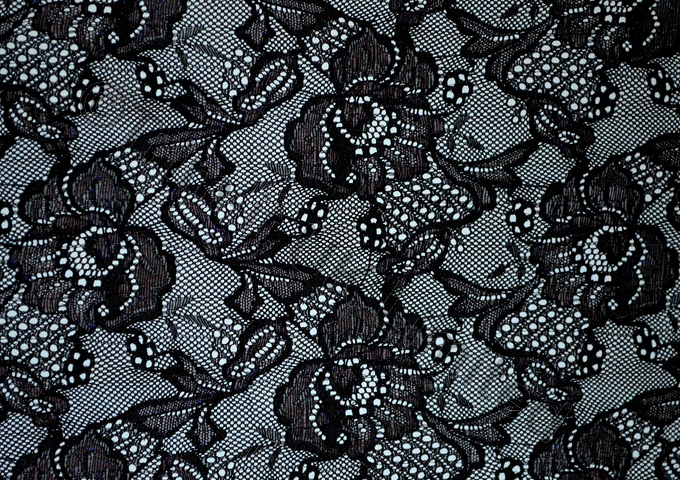 Hyacinth Stretch Lace - Purple/Black