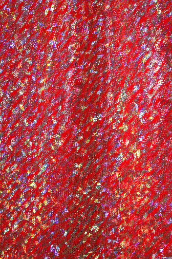Meteor Silver Hologram Lycra - Flamenco Red