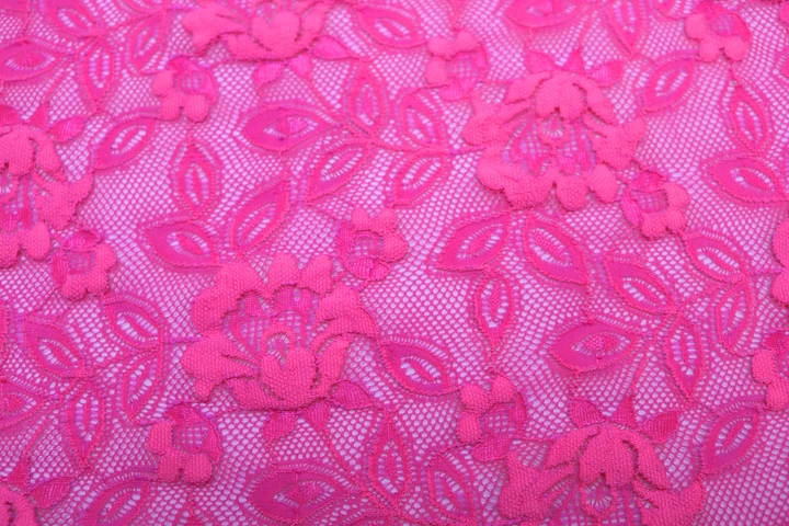 Princess Stretch Lace - Flo. Cerise