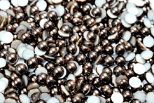 Round Half Pearls 6mm Plain Colours - Brown