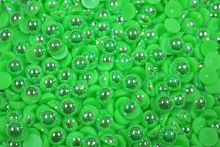 Round Half Pearls 6mm AB Colours - Flo.Emerald AB