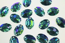 Oval 16x11mm Coloured AB resin Stones - Blue Zircon AB