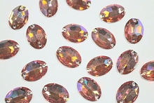 Oval 16x11mm Coloured AB resin Stones - Light Rose AB