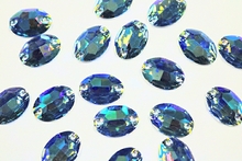 Oval 16x11mm Coloured AB resin Stones - Light Sapphire AB