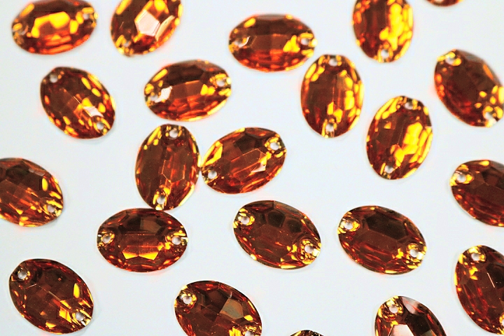 Oval 16x11mm Coloured resin Stones - Tangerine