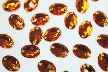 Oval 16x11mm Coloured resin Stones - Tangerine