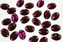 Oval 16x11mm Coloured resin Stones - Deep Fuchsia