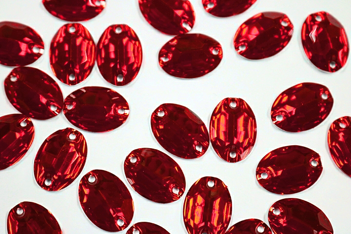 Oval 16x11mm Coloured resin Stones - Light Siam