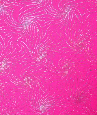 Starburst Silver Hologram Lycra - Flo. Cerise