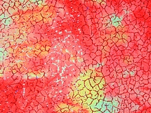 Tornado Hologram Lycra - Daffodil/Flamenco Red