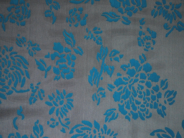 Aster Velvet Flock On Stretch Net - Turquoise/Black
