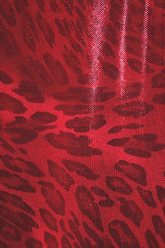 Wild Metallic Lycra - Flame Red/Black